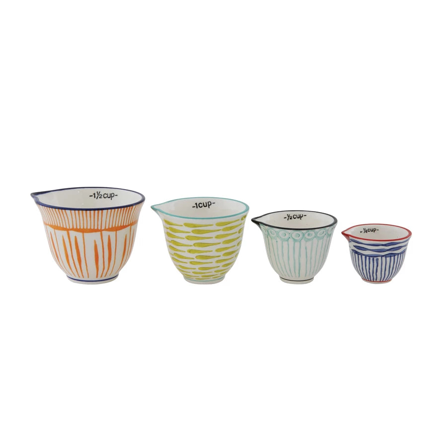 Stamped Stoneware Measuring Cups