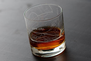 Home Town Park City Maps Rocks Glass - The Collective Park City